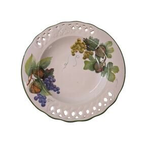 Brunelli Fig and Grape Reticulated Plate Made in Italy